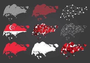 Kind of Singapore Map - Free vector #433525